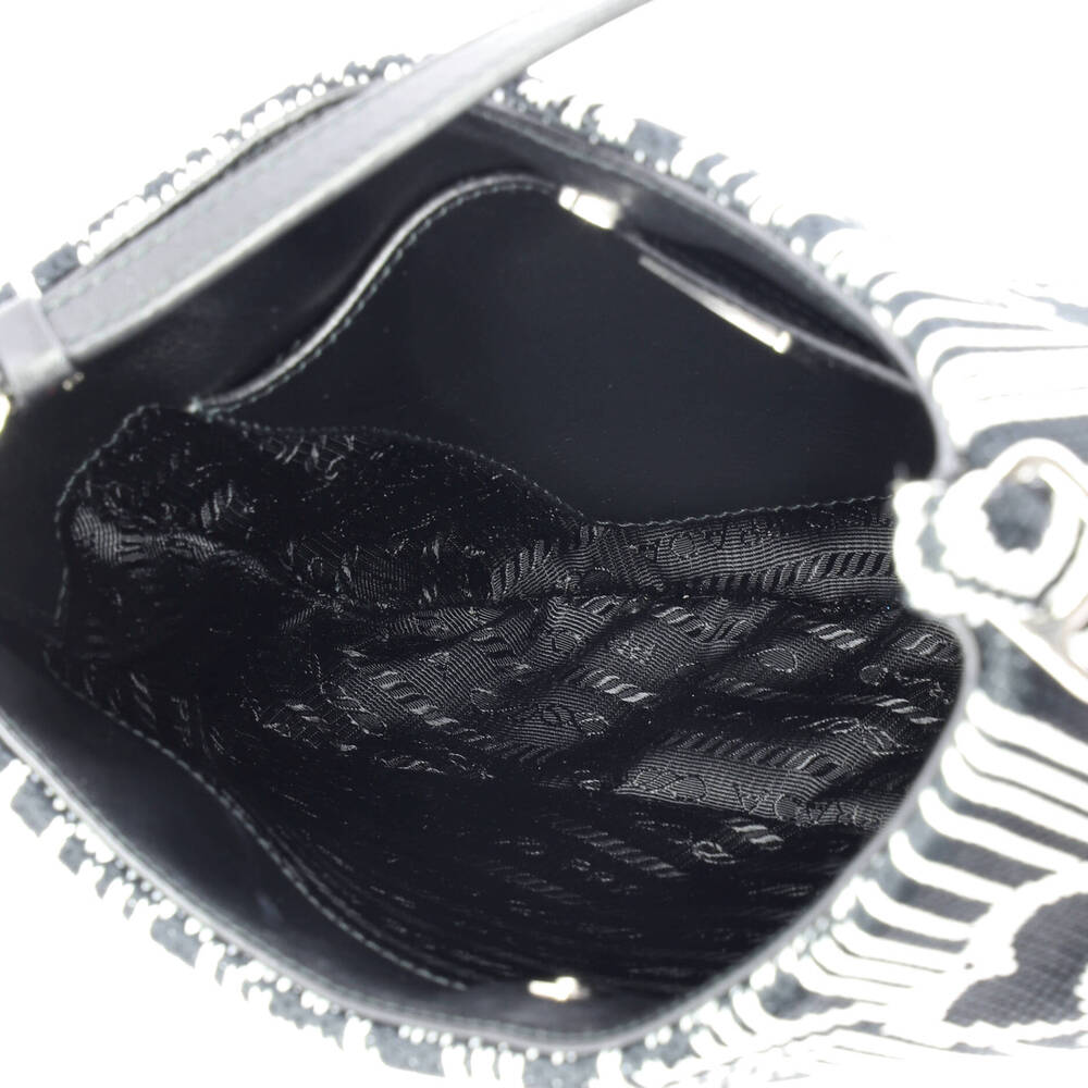 Prada Cleo Shoulder Bag Jacquard Knit #258663P17B - Picture 5 of 6